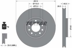 TEXTAR Disc Frana 92118803 Cadillac Bls Chevrolet Vectra Holden Vectra Opel Signum (92118803)
