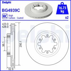 DELPHI Disc Frana Bg4939C Nissan Cabstar Renault Trucks Maxity (BG4939C)
