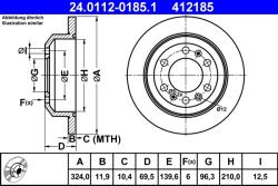ATE Disc Frana 24.0112-0185.1 Kia Carnival / Grand Carnival Iii (24.0112-0185.1)