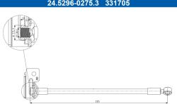 ATE Furtun Frana 24.5296-0275.3 Hyundai I30/I30 Kombi Kia Cee'D/Cee'D Sportswagon