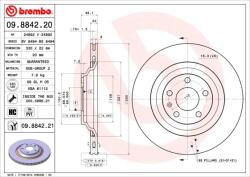 BREMBO Disc Frana 09.8842. 21 Audi A6 C6 Audi (Faw) A6L C6