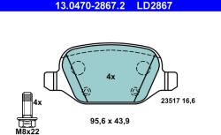 ATE Set Placute Frana, Frana Disc 13.0470-2867.2 Alfa Romeo 147/156/Gt Fiat Linea (13.0470-2867.2)