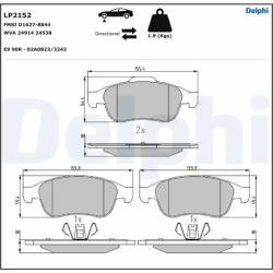 DELPHI Set Placute Frana, Frana Disc Lp2152 Aston Martin Rapide Dacia Dokker/Duster