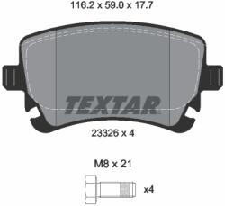 TEXTAR Set Placute Frana, Frana Disc 2332611 Bentley Continental/Continental Flying Spur