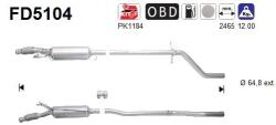 AS Filtru Funingine/Particule, Sist. De Esapament Fd5104 Citroën C5 Iii