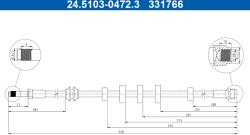 ATE Furtun Frana 24.5103-0472.3 Audi A4 B8/A5
