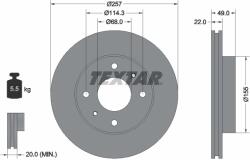 TEXTAR Disc Frana 92056300 Infiniti G20 Nissan 200Sx/Almera/Almera Ii/Axxess/Bluebird