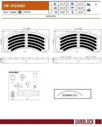 DANBLOCK Set Placute Frana, Frana Disc Db2924682 Mercedes-Benz Actros Mp4 / Mp5/Antos (DB2924682)