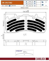 DANBLOCK Set Placute Frana, Frana Disc Db2917382 Renault Trucks D/Midlum Volvo Fl Ii (DB2917382)
