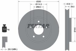 TEXTAR Disc Frana 92280103 Chevrolet City Express Mini Cargo Nissan Leaf/Nv200/Serena (92280103)