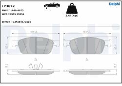 DELPHI Set Placute Frana, Frana Disc Lp3672 Ford Kuga Ii/Transit Connect