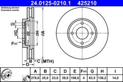 ATE Disc Frana 24.0125-0210.1 Ford Ecosport