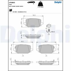 DELPHI Set Placute Frana, Frana Disc Lp3863 Nissan Qashqai Iii/X-Trail Iv