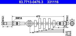 ATE Furtun Frana 83.7713-0476.3 Audi A4 B8/A5 (83.7713-0476.3)