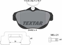 TEXTAR Set Placute Frana, Frana Disc 2446201 Citroën C6