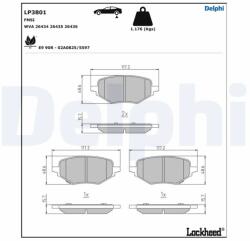 DELPHI Set Placute Frana, Frana Disc Lp3801 Mg Mg Gs/Mg Hs/Mg Zs Mg (Saic) Hs/Pilot/Zs (LP3801)