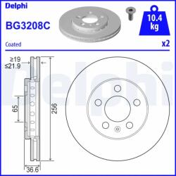 DELPHI Disc Frana Bg3208C Audi A1/A2/A3 Seat Cordoba/Ibiza Iii/Ibiza Iv/Leon/Toledo I (BG3208C)