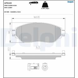 DELPHI Set Placute Frana, Frana Disc Lp3143 Fiat Talento Nissan Nv300/Primastar (LP3143)