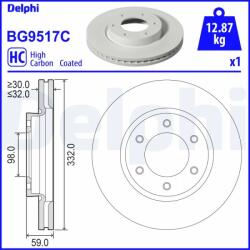 DELPHI Disc Frana Bg9517C Ford Ranger
