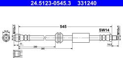 ATE Furtun Frana 24.5123-0545.3 Mercedes-Benz Gl-Class/M-Class