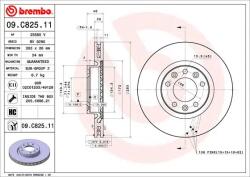 BREMBO Disc Frana 09. C825.11 Citroën Berlingo/C4 Picasso I/C4 Picasso Ii/C4 Spacetourer (09.C825.11)