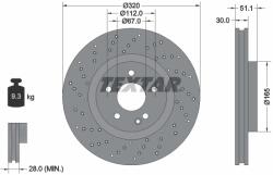 TEXTAR Disc Frana 92262105 Mercedes-Benz A-Class/B-Class/Cla/Cla Shooting Brake