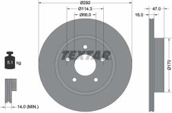 TEXTAR Disc Frana 92278103 Nissan Leaf/Qashqai Iii/Rogue/X-Trail Iii/X-Trail Iv (92278103)