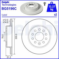 DELPHI Disc Frana Bg5196C Vw California T7/Multivan T7
