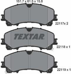 TEXTAR Set Placute Frana, Frana Disc 2211701 Infiniti Q50/Q60/Qx50 Ii/Qx55 Samsung Qm6