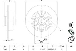 Bosch Disc Frana 0986479C87 Renault Fluence/Megane Iii (0986479C87)