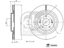 FEBI BILSTEIN Disc Frana Puntea Spate 196890 Kia Sorento Iv (196890)