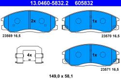 ATE Set Placute Frana, Frana Disc 13.0460-5832.2 Daewoo Rexton Hyundai Grandeur/H-1