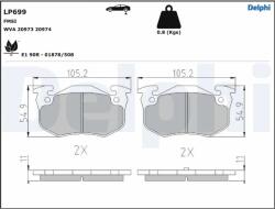 DELPHI Set Placute Frana, Frana Disc Lp699 Citroën Saxo/Xsara/Zx Peugeot 106 Ii/205 I
