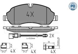MEYLE Set Placute Frana, Frana Disc Punte Fata 0252203417/Pd Ford Transit V363