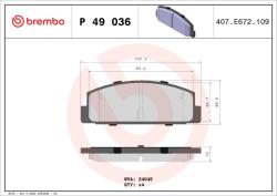 BREMBO Set Placute Frana, Frana Disc P49036 Besturn (Faw) B50 Mazda 323 F Vi/323 S Vi/6 (P49036)