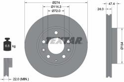 TEXTAR Disc Frana 92110400 Besturn (Faw) B50/B70 Isuzu Impulse Mazda 323 F Vi/323 S Vi (92110400)