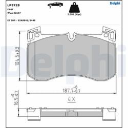 DELPHI Set Placute Frana, Frana Disc Lp3728 Mercedes-Benz Eqe/Eqs/G-Class/Gle/Gls