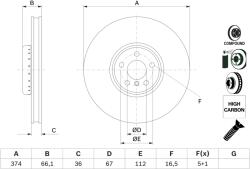 Bosch Disc Frana 0986479F54 Bmw 2/3/4/4 Gran/5/5 Touring/6 Gran Turismo/7/8/8 Gran/X5 (0986479F54)
