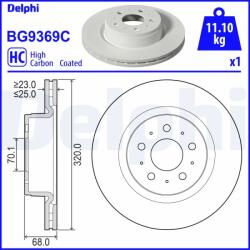 DELPHI Disc Frana Bg9369C Tesla Model 3 (BG9369C)