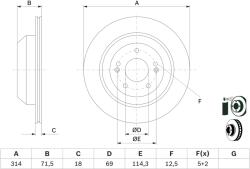 Bosch Disc Frana 0986479F43 Kia Sorento Iii