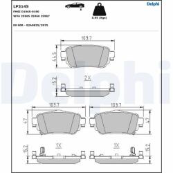 DELPHI Set Placute Frana, Frana Disc Lp3145 Nissan Qashqai Ii/X-Trail/X-Trail Iii