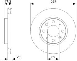 Bosch Disc Frana 0986479369 Kia Cerato I (0986479369)