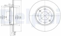 DELPHI Disc Frana Bg2213 Citroën C15/Saxo/Visa/Zx Peugeot 106 I/106 Ii/106 Van I/205