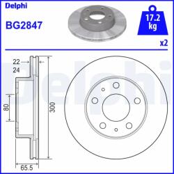 DELPHI Disc Frana Bg2847 Citroën Jumper I/Jumper Ii Fiat Ducato Peugeot Boxer (BG2847)