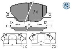 MEYLE Set Placute Frana, Frana Disc Punte Fata 0252283819/Pd Opel Insignia B