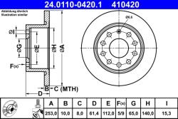 ATE Disc Frana 24.0110-0420.1 Skoda Octavia Iii