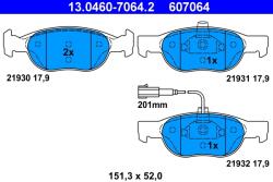ATE Set Placute Frana, Frana Disc 13.0460-7064.2 Fiat Brava/Bravo I/Marea