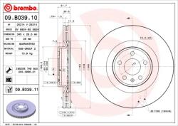 BREMBO Disc Frana 09. B039.11 Audi A4 B8/A5/Q5 Audi (Faw) Q5 B8 (09.B039.11)
