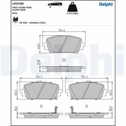 DELPHI Set Placute Frana, Frana Disc Lp3705 Genesis G80 Hyundai Santa Fe Iv/Santa Fe V