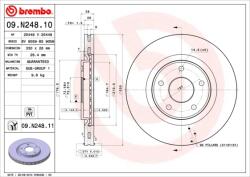 BREMBO Disc Frana 09. N248.11 Chrysler Pacifica/Voyager V Dodge Journey Fiat Freemont (09.N248.11)